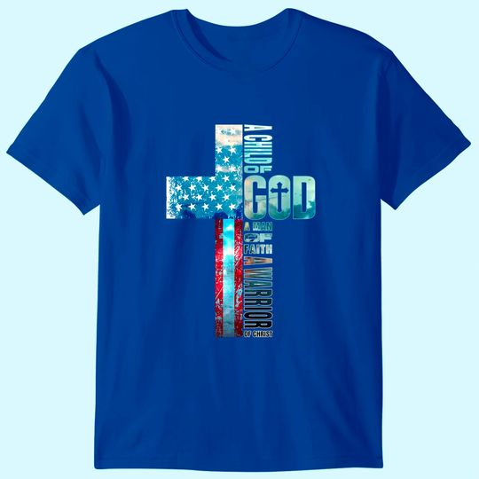 Discover Faith Cross American Flag Shirt Christ Jesus Religious T-Shirt