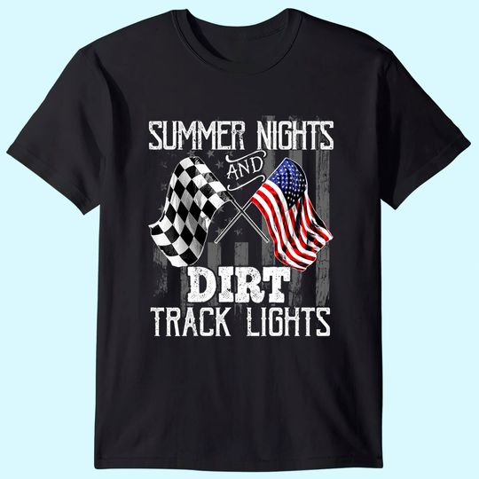 Discover Summer Nights Dirt Track Lights Racing Motocross Gift Men T-Shirt