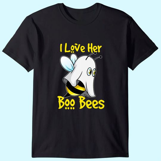 Discover I Love Her Boo Bees Halloween Matching Couple Costume His T-Shirt