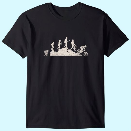 Discover Mountain Biking Evolution Vintage Bicycle Sport Bike Rider T-Shirt
