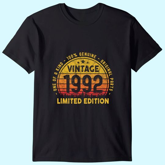 Discover Born In 1992 Vintage 29th Birthday Gift Turning 29 year Old T Shirt