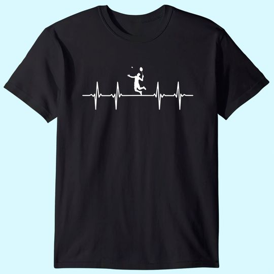 Discover Great Badminton Heartbeat Gift Shuttlecock T-Shirt