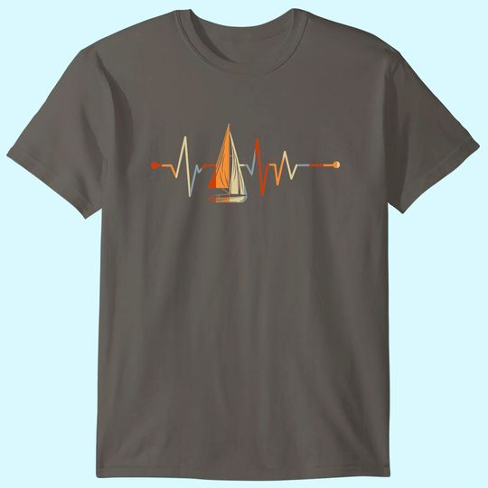 Discover Sea Captain Gift Sail Boat Heartbeat Boat Sailing T Shirt