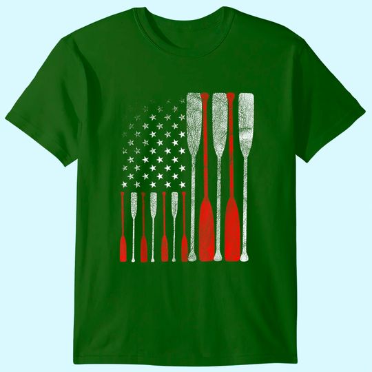 Discover American Flag Crew Rowing T Shirt