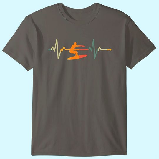 Discover Surf Surfer Gift Heartbeat Waves Surfing T Shirt