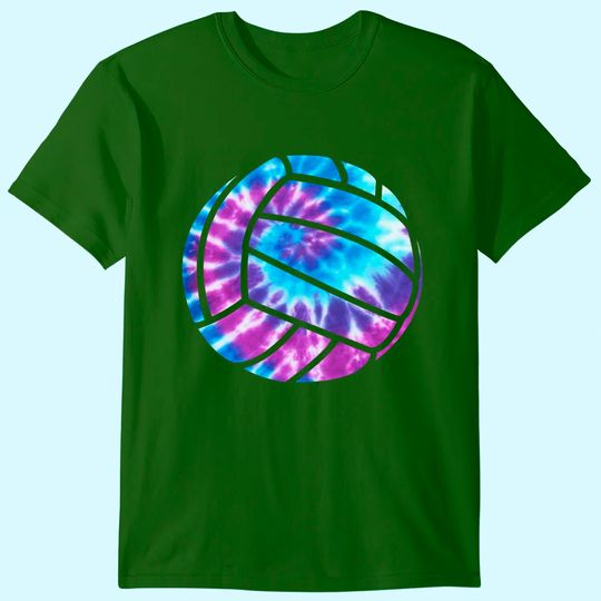 Discover Volleyball Tie Dye Blue Purple Teenage T Shirt
