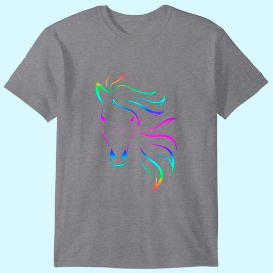 Discover Womens Horse Lovers Horseback Riding Equestrian Colorful T-shirt
