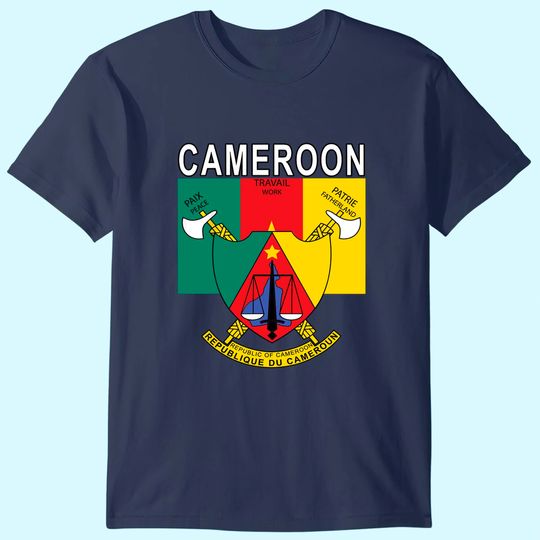 Discover Cameroon Flag and Emblem Design T Shirt