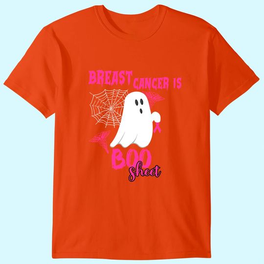 Discover Breast Cancer Is Boo Sheet Pink Ribbon Ghost Spiderweb T-Shirt