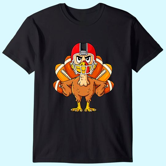 Discover Thanksgiving Turkey Football Player Boys Girls Kids T-Shirt