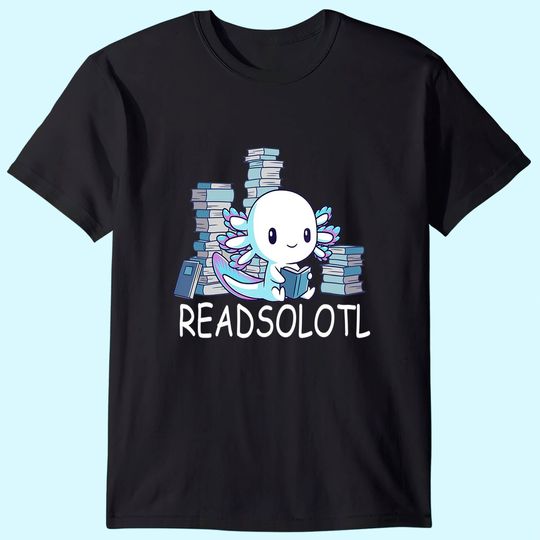 Discover Readsolotl Axolotl Reading Fish Books Lizard T-Shirt