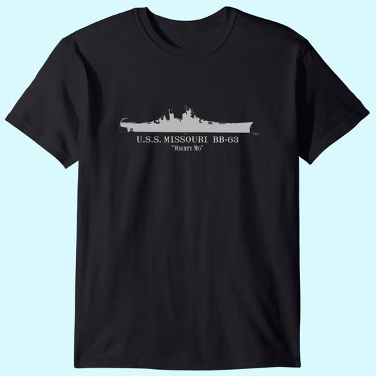 Discover Missouri Battleship Tech Drawing T Shirt