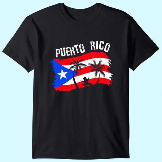 Discover Distressed Style Puerto Rico Frog T Shirt