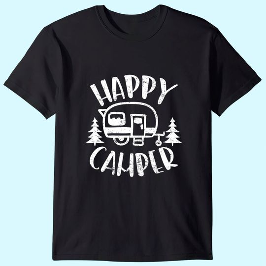 Discover Happy Camper Trailer Outdoor Camping T-Shirt
