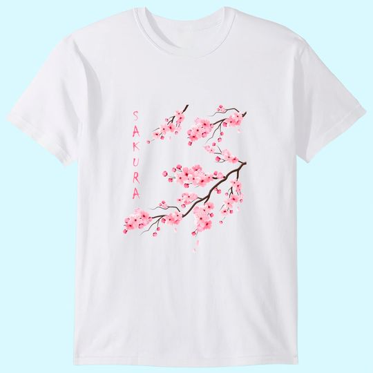 Discover Vintage Sakura Cherry Blossom Japanese Graphical Art T Shirt