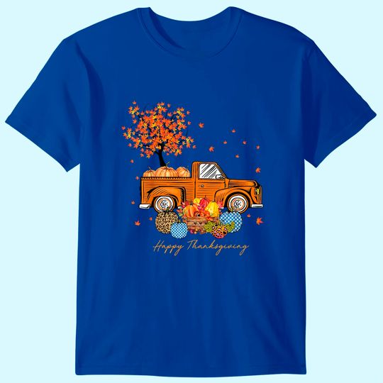 Discover Pumpkins Truck Autumn Leaf Fall  T-Shirt