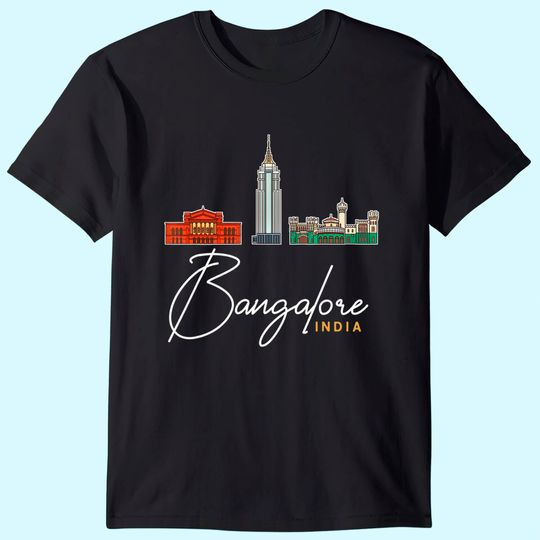 Discover Bangalore India City Skyline Map Travel T-Shirt