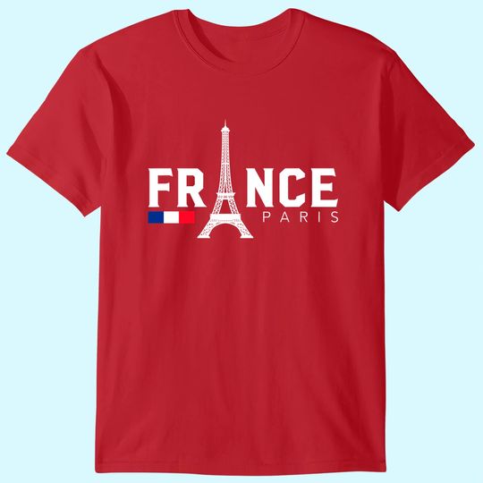 Discover Paris Eifel Tower French Flag T-Shirt