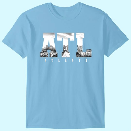 Discover ATL Atlanta Skyline Pride Black & White Vintage Georgia T-Shirt