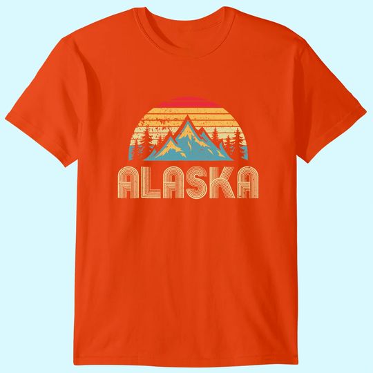 Discover Alaska Vintage Mountains Nature Hiking T Shirt