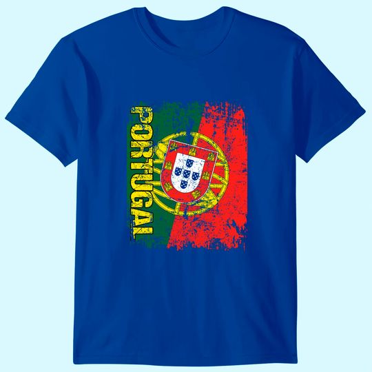 Discover Portugal Flag Vintage Distressed T Shirt