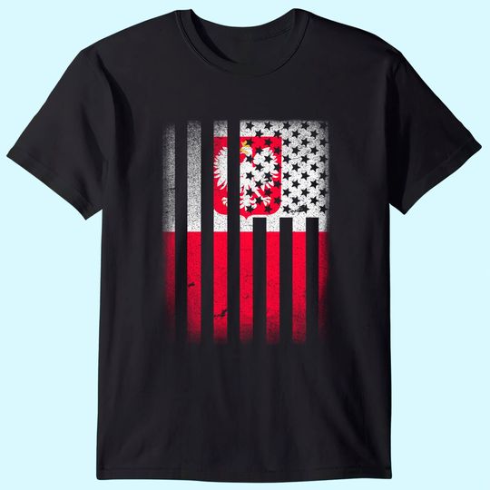 Discover Polish Roots American Grown Poland Usa Flag T Shirt