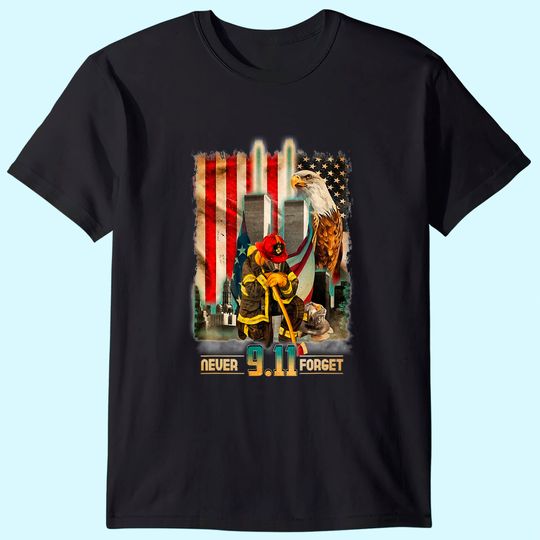 Discover Never Forget 9-11-2001 20th Anniversary Firefighters T-Shirt