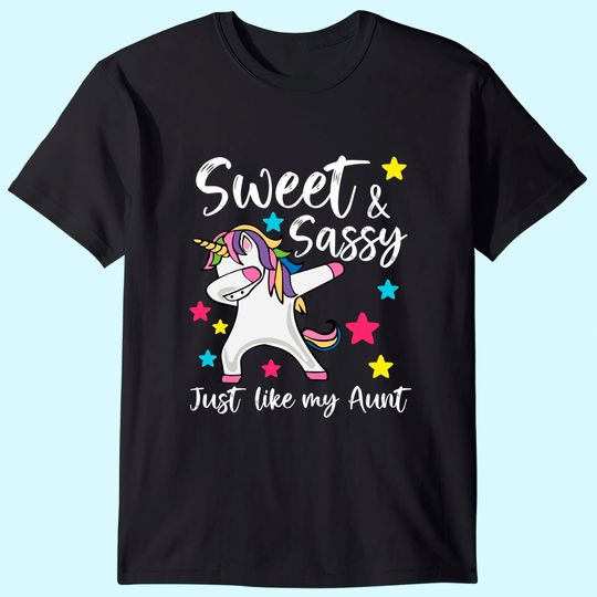 Discover Sassy Like My Aunt Unicorn Cute Matching Auntie and Niece T Shirt
