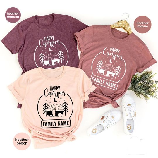 Discover Personalized Camping Happy Camper Family Matching Custom T-Shirt