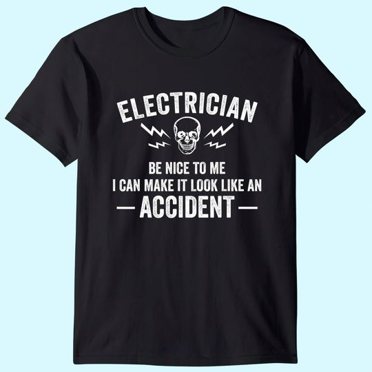 Discover Funny Electrician Gift Men Cool Electrical Lineman Gag Quote T Shirt