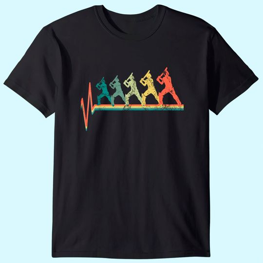 Discover Cricket Player Cricketer Heartbeat T Shirt
