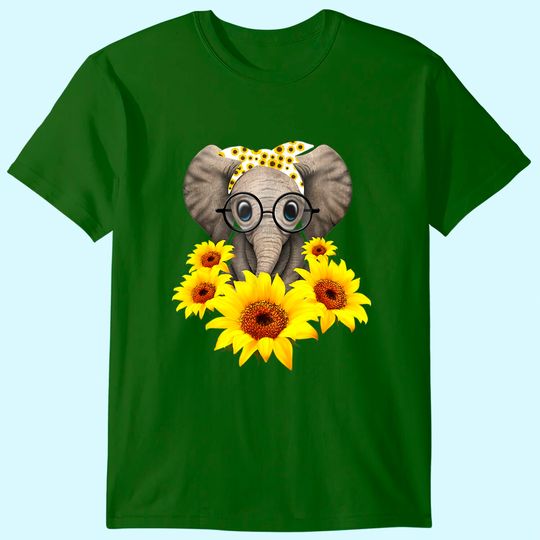 Discover Elephant Sunflower Cute Elephant Love Sunflower T Shirt