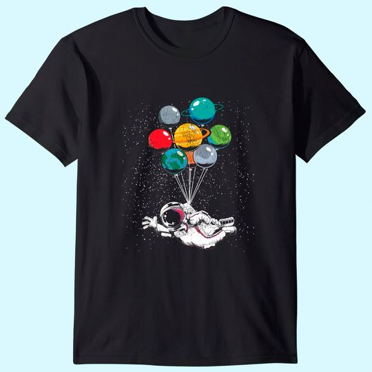 Discover Space Travel Astronaut Kids Planets Balloons Space Science T-Shirt