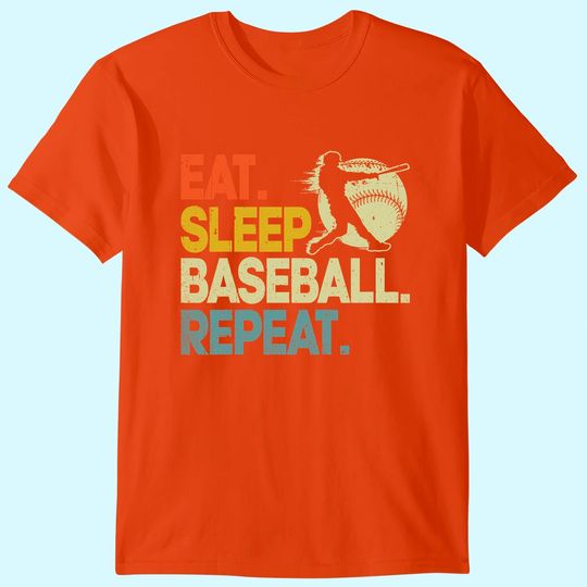 Discover Eat Sleep Baseball Repeat Baseball Lover Men Boys T-Shirt