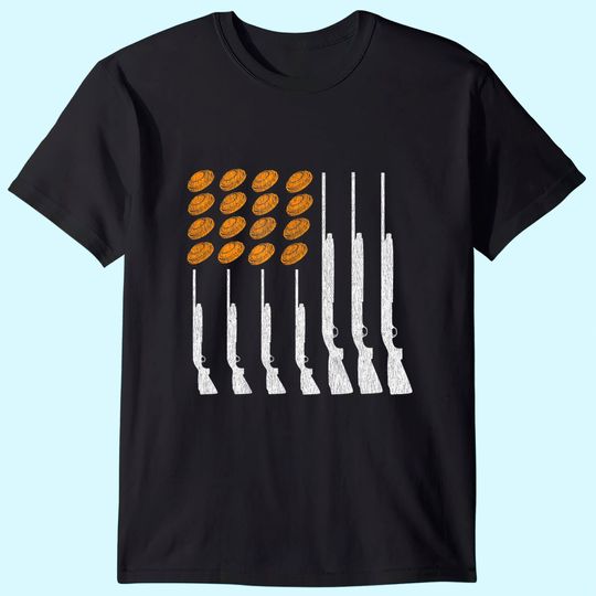 Discover Clay Target Shooting Trap Skeet American Flag Patriotic T Shirt