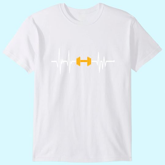 Discover Barbell Weightlifting Heartbeat Bodybuilding T Shirt