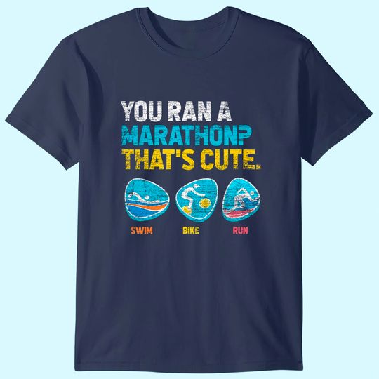 Discover Vintage Funny Triathlete Swim Bike Run Triathlon Premium T Shirt