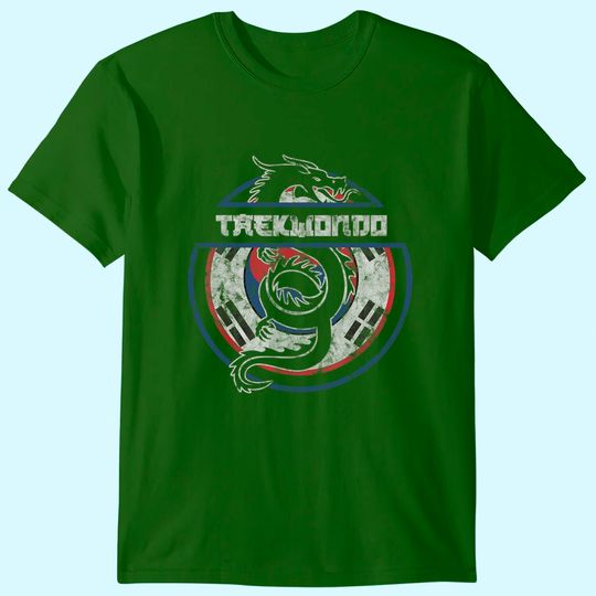 Discover Taekwondo  Martial Arts Gift Dragon Korean Flag T Shirt