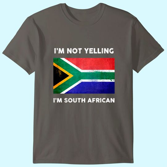 Discover I'm Not Yelling I'm South African Shirt | South Africa Flag T-Shirt