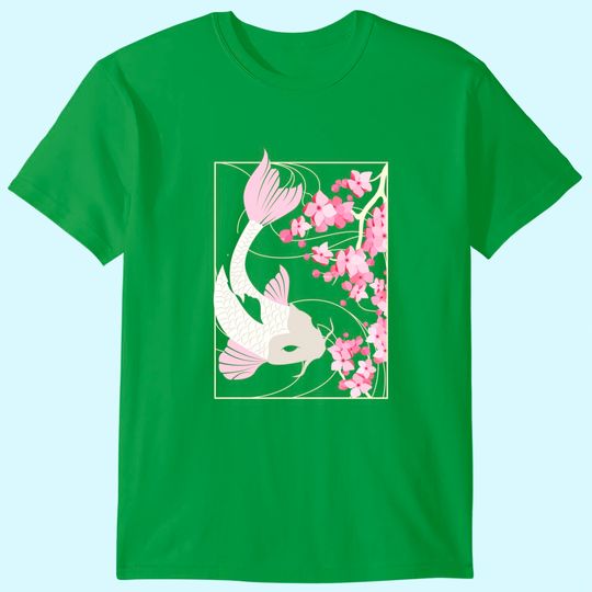 Discover Vintage Cherry Blossom I Japanese Fish I Koi Carp T-Shirt