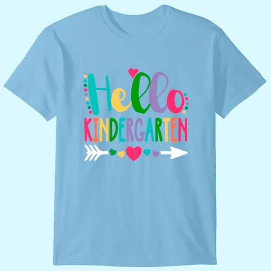 Discover Hello Kindergarten Heart Teacher Student Back To School T-Shirt
