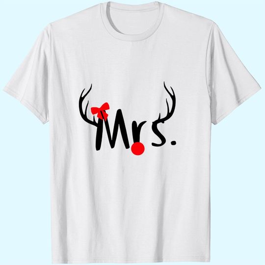 Discover Mr and Mrs Christmas Couple Custom T-Shirt