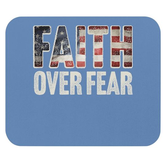 Discover Faith Over Fear Christian Flag Patriotic Religious Gift Mouse Pad