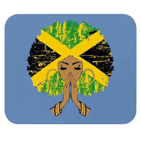 Discover Jamaican Flag Black Woman Melanin Queen Afro Gift Mouse Pad