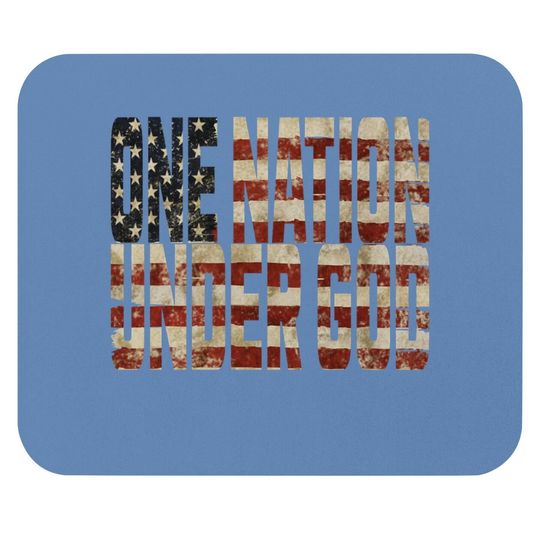 Discover One Nation Under God Weathered American Flag Patriotic Mouse Pad