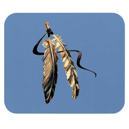 Discover Southwest Native American Indian Tribal Art Colorful Feather Mouse Pad