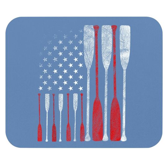 Discover American Flag Crew Rowing Mouse Pad