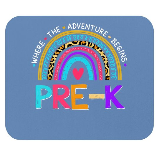 Discover Leopard Rainbow Pre-k Where The Adventure Begins Mouse Pad