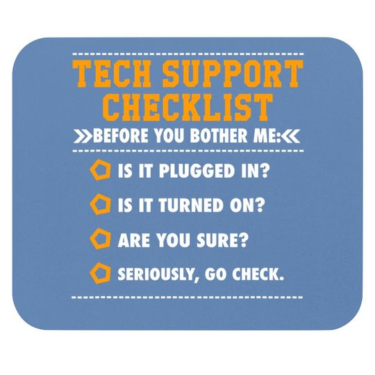 Discover Tech Support Checklist Mouse Pad