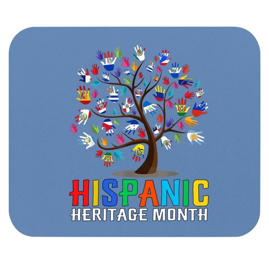 Discover National Hispanic Heritage Month Hand Flag Tree Roots Latino Mouse Pad